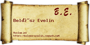 Belász Evelin névjegykártya